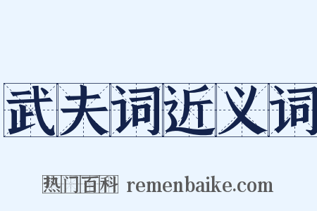 武夫词近义词是什么意思的图片